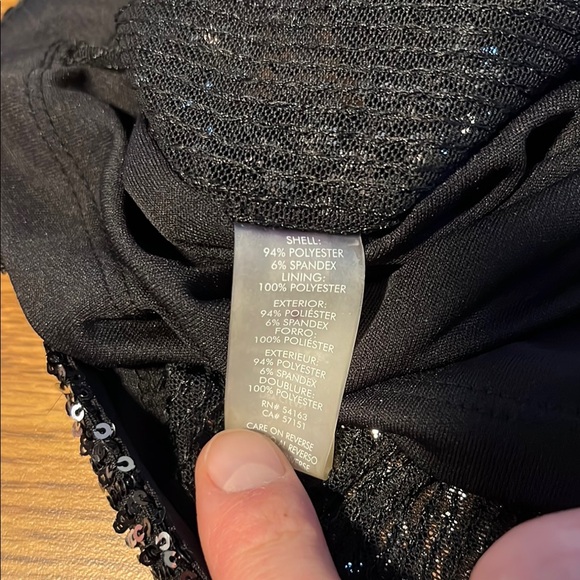 Calvin Klein Black Sequence Flare Dress (Size 12) - Picture 5 of 6